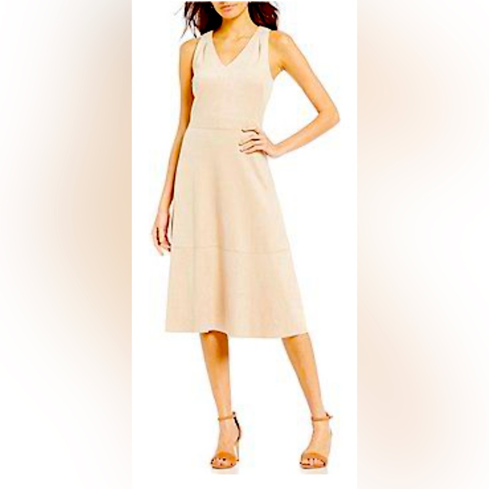 Antonio Milani faux suede sleeveless dress NWOT.  Beautiful blush color